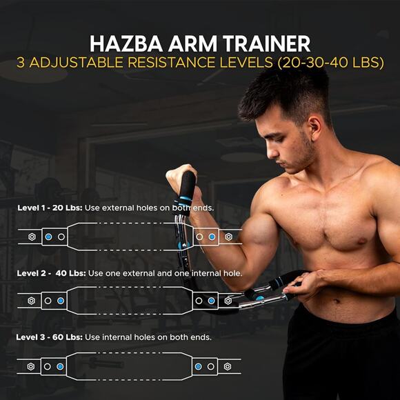 Twister Arm Trainer, Adjustable 3 Resistance Levels (20-60 lbs) Chest Workout Eq - Picture 3 of 4